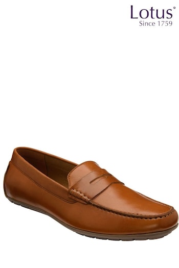 Lotus Brown Leather Loafers (N23414) | £60