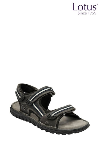 Lotus Grey Leather Open-Toe Sandals (N23420) | £50