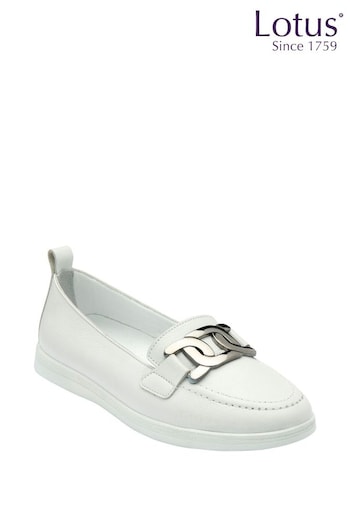 Lotus White Slip-On Casual Shoes (N23426) | £65