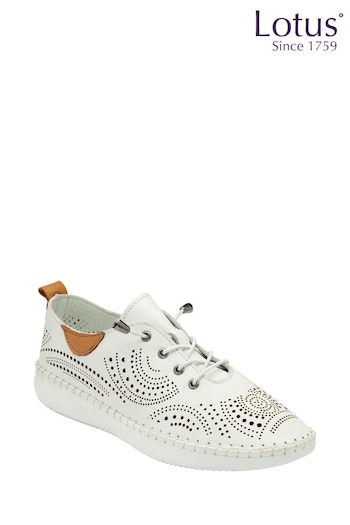 Lotus White Leather Casual Shoes (N23438) | £65