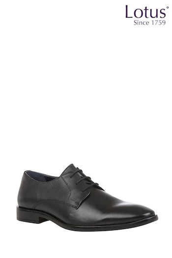 Lotus Charcole Black Leather Derby Shoes (N23441) | £50