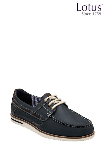 Lotus Blue Leather Boat Shoes (N23455) | £60
