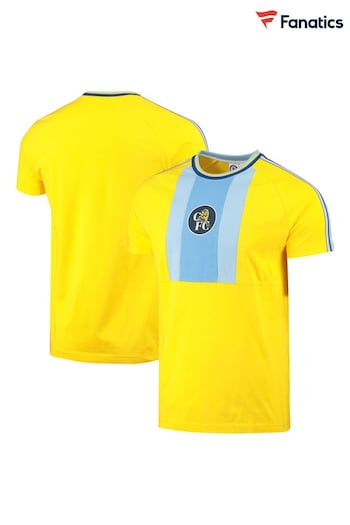 Fanatics Yellow Chelsea Retro 98 Panel Detail T-Shirt (N23479) | £28