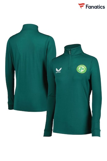 Fanatics Green Republic of Ireland Players Training 1/4 Zip Midlayer Top Womens (N23480) | £60