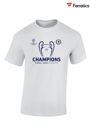 Fanatics Chelsea UCL 2021 Champions Graphic White T-Shirt Adults (N23504) | £20