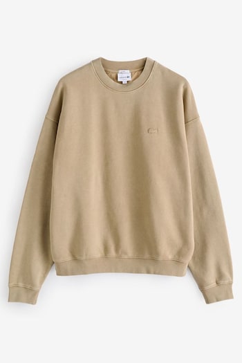 Lacoste Washed 100% Cotton Brown Sweatshirt (N23587) | £135