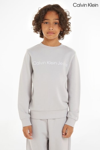 Calvin Waist Klein Grey Slogan Sweatshirt (N23799) | £70