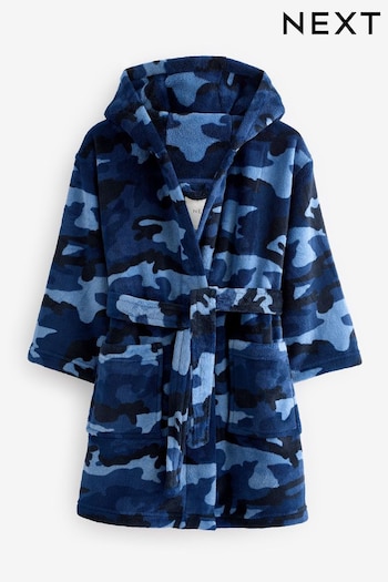 Blue/Navy Camouflage Fleece Robe (3-16yrs) (N23833) | £15 - £22