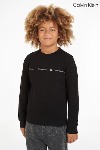 Calvin Pyjamahose Klein Slogan Black Sweatshirt (N23932) | £60
