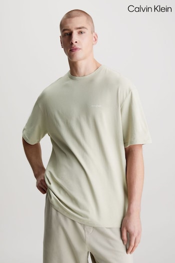 Calvin Klein Green Plain Crew Neck T-Shirt (N23972) | £38