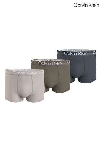 Calvin Flap Klein Plain Trunks 3 Pack (N23975) | £44