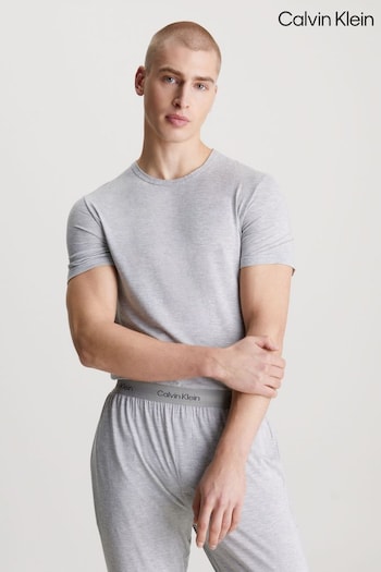 Calvin Klein Grey Plain Crew Neck T-Shirt (N23997) | £34