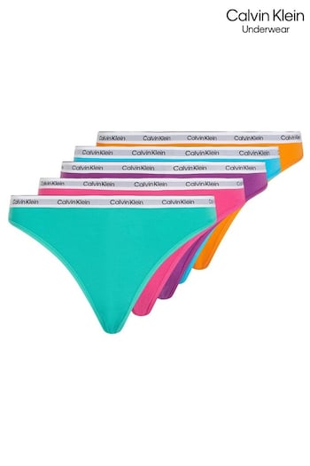 Calvin White Klein Green Slogan Bikini 5 Pack (N24082) | £65