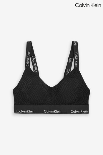 Calvin shirt Klein Slogan Strap Black Bralette (N24091) | £40