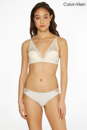 Calvin YAF Klein Single Lace White Bikini Briefs (N24092) | £28