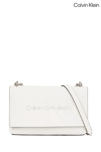 Calvin shopper Klein Slogan Cross-Body White Bag (N24102) | £130