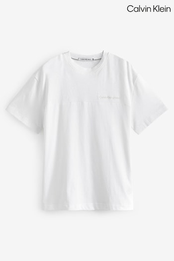 Calvin Klein Cut And Sew Logo White T-Shirt (N24122) | £55