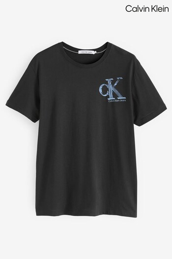 Calvin Klein Logo Monogram Black T-Shirt (N24141) | £35