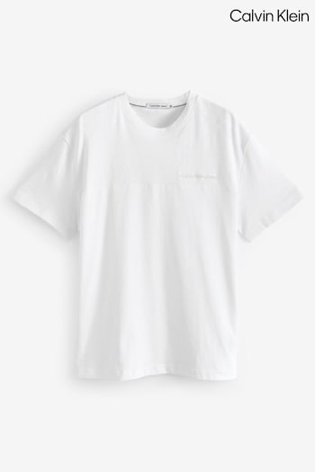 Calvin Klein Cut And Sew Logo White T-Shirt (N24184) | £55