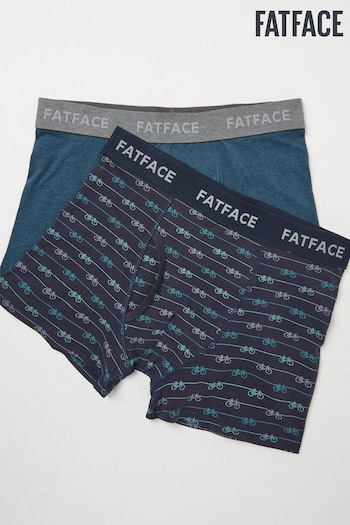 FatFace Blue Bike Boxers 2 Pack (N24245) | £22