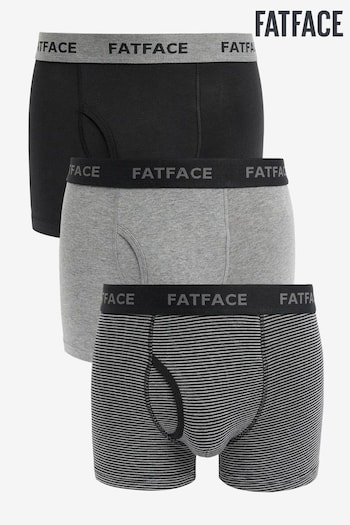 FatFace Grey Classic Stripe Boxers 3 Pack (N24249) | £30