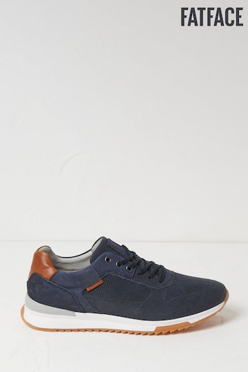 FatFace Blue Wells Leather Runner Trainers (N24251) | £75