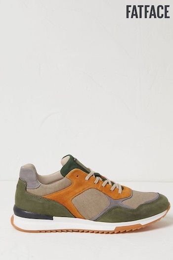 FatFace Green Oakes Leather Trainers (N24252) | £75