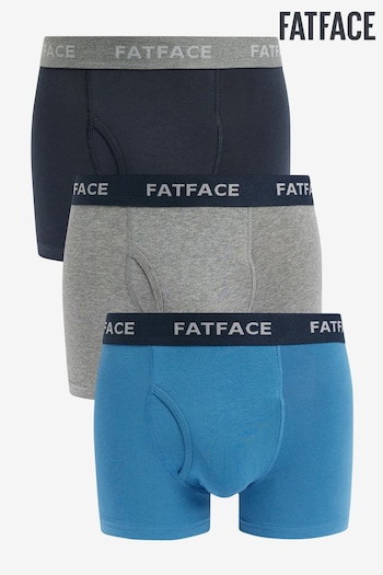 FatFace Blue Plain Boxers 3 Pack (N24254) | £30