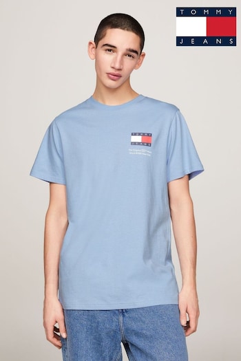 Tommy Jeans Blue Slim Essential Flag T-Shirt (N24288) | £30