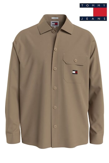 Tommy Jeans Cream Essential Solid Shirt (N24291) | £70