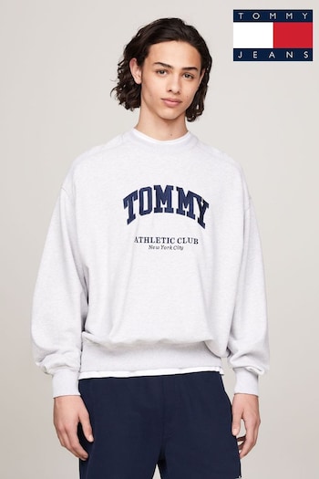 Tommy Jeans Grey Boxy Logo Sweatshirt (N24292) | £85