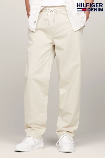 Tommy Exaggerated Jeans Cream Aiden Tapered Trousers (N24301) | £80