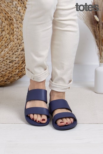 Totes Tjw Blue Ladies Bounce Double Strap Sliders (N24388) | £18