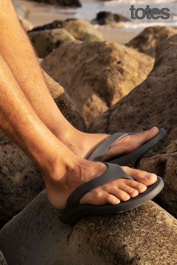 Totes Grey Bounce Toe Post Mens Sandals wedge (N24398) | £20