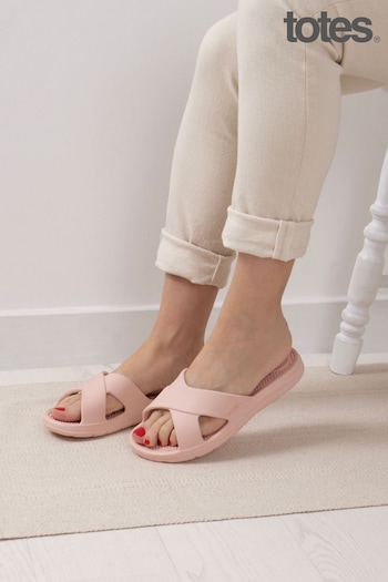 Totes Natural Ladies Bounce Cross Slider Sandals (N24399) | £18