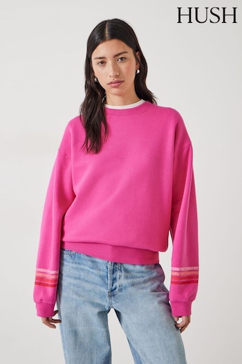 Hush Pink Kaelynn Contrast Stripe Sweatshirt (N24548) | £59