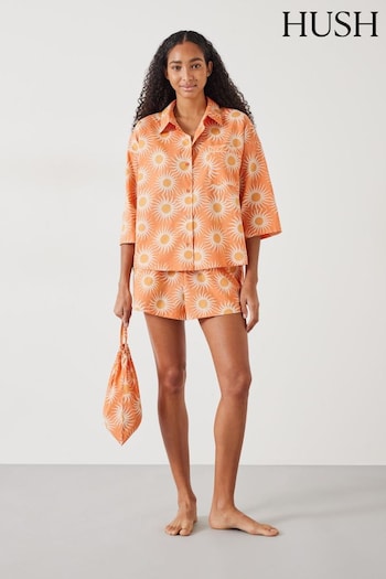Hush Orange Jaylin Boxy Fit Shirt Pyjama Set (N24579) | £65