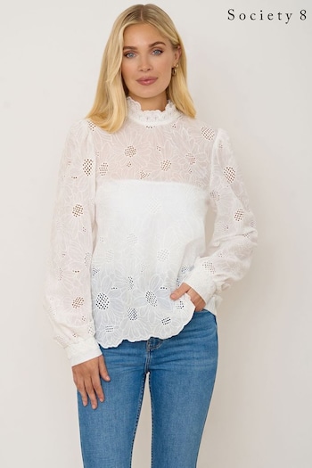 Society 8 Angels Trina High Neck Lace Blouse (N24647) | £30