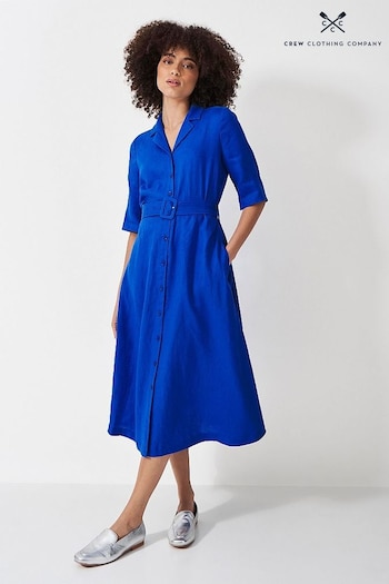 Crew checked Clothing Belted Linen Shirt Dress (N24686) | £89