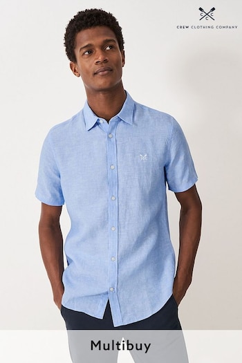 Crew Awesome Clothing Company Mid  Plain Linen Classic Shirt (N24688) | £59
