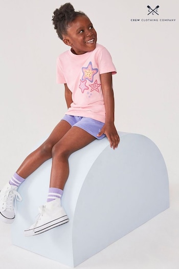 Crew Clothing Gift Company Pink Star Print Cotton Classic T-Shirt (N24699) | £20 - £24