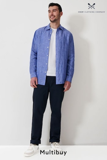Crew Clothing Plain Linen Classic Long Sleeve Shirt (N24705) | £69