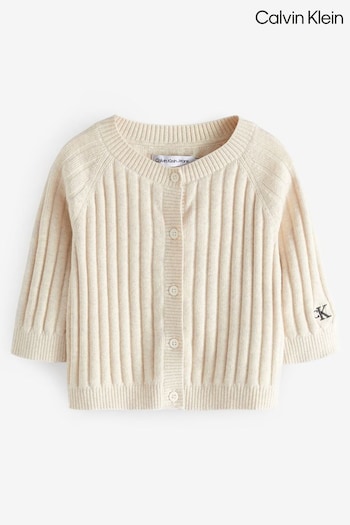 Calvin Klein Natural Linen Blend Knit Cardigan (N24754) | £60