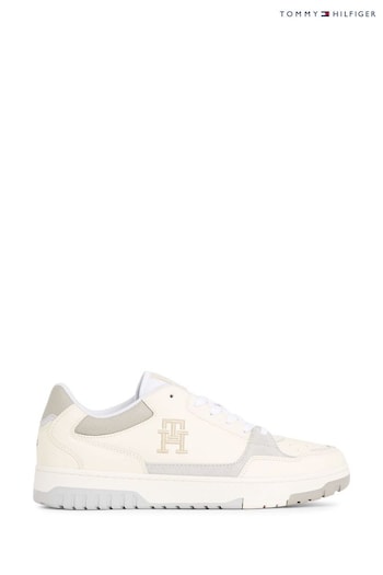 Tommy Hilfiger Cream Basket Low Top Sneakers (N24764) | £120