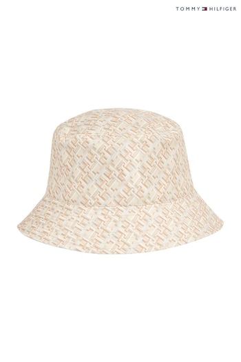Tommy Hilfiger Cream Monogram Logo Bucket Hat (N24769) | £55