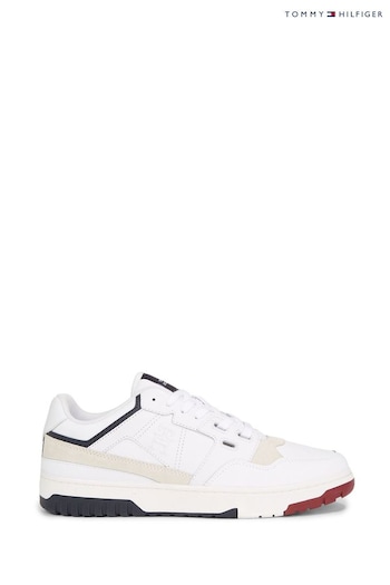 Tommy logo Hilfiger White Basket Street Low Top Sneakers (N24775) | £120