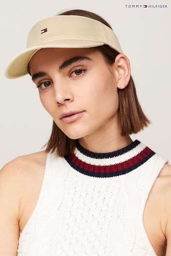 Tommy Sight Hilfiger Cream Essential Flag Visor Hat (N24777) | £40