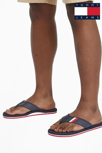 Tommy Tjw Hilfiger Blue Hilfiger Flag Beach Sandals (N24792) | £40