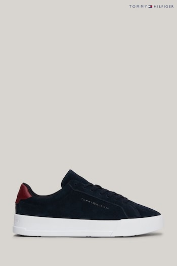 Tommy logo Hilfiger Blue Court Suede Sneakers (N24820) | £110