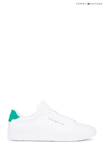 Tommy ton Hilfiger White Court Leather Sneakers (N24824) | £90